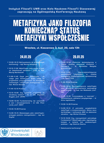 image: Metafizyka jako filozofia konieczna? Zaproszenie konferencyjne