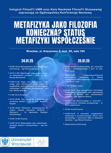 image: Metafizyka jako filozofia konieczna? Zaproszenie konferencyjne