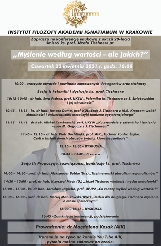 image: Myślenie według wartości - ale jakich? Konferencja Tischnerowska