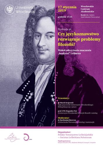 image: Zaproszenie na dyskusję: Czy językoznawstwo rozwiązuje problemy filozofii? Wokół odczytania znaczenia teodycei Leibniza