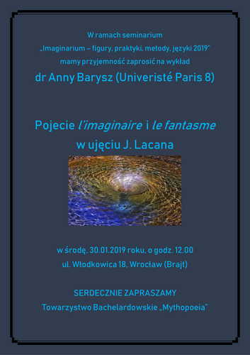 image: Wykład dr Anny Barysz: Pojęcie l'imaginaire i le fantasme w ujęciu J. Lacana